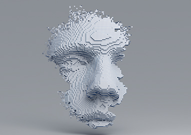 pixelated animated face